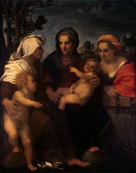 Andrea del Sarto Elisabeth and John the Baptist Norge oil painting art